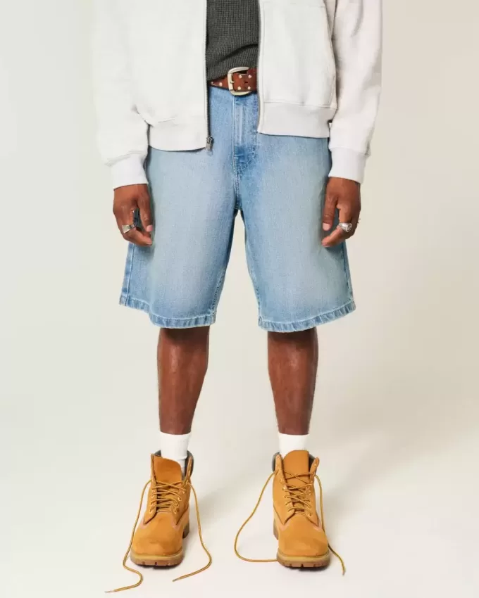 Pantaloni scurți largi din denim Pantaloni scurți largi din denim