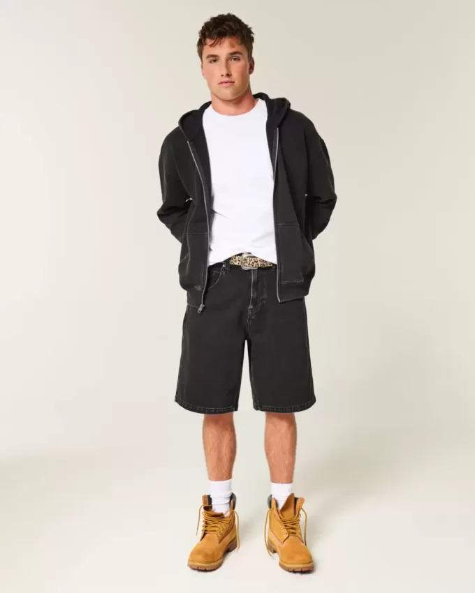 Pantaloni scurți largi din denim Pantaloni scurți largi din denim