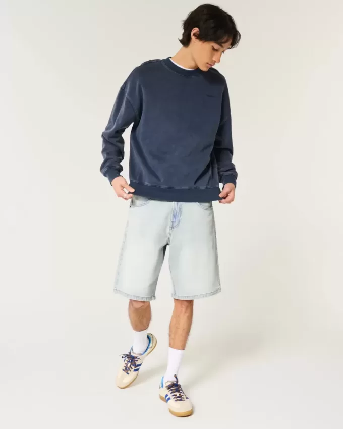 Pantaloni scurți largi din denim Pantaloni scurți largi din denim