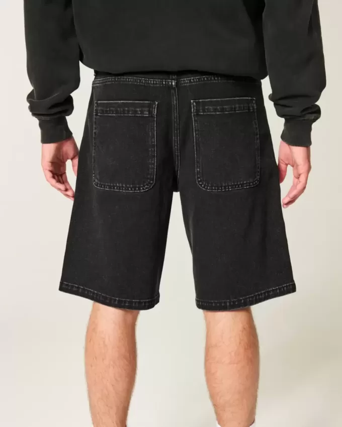Pantaloni scurți largi din denim Pantaloni scurți largi din denim