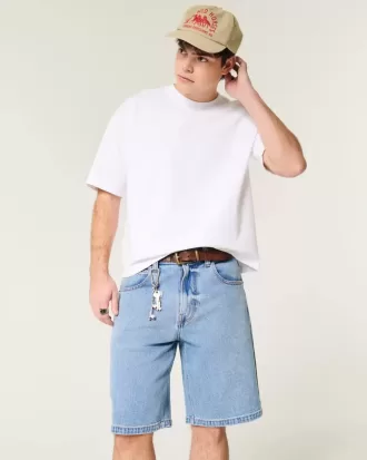 Pantaloni scurți largi din denim cu spălare medie