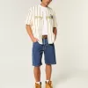 Pantaloni scurți largi din denim cu spălare medie
