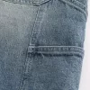 Pantaloni scurți largi din denim cu spălare medie