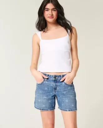 Pantaloni scurți largi din denim cu talie joasă