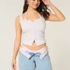 Pantaloni scurți largi din denim cu talie joasă, spalare medie, 5 inchi Pantaloni scurți largi din denim cu talie joasă, spalare medie, 5 inchi