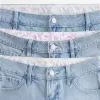 Pantaloni scurți largi din denim cu talie joasă, spalare medie, 5 inchi Pantaloni scurți largi din denim cu talie joasă, spalare medie, 5 inchi