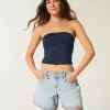 Pantaloni scurți largi din denim, cu talie mică, spălate ușoare, cu talie pliată, 5 inchi Pantaloni scurți largi din denim, cu talie mică, spălate ușoare, cu talie pliată, 5 inchi