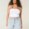 Pantaloni scurți largi din denim cu talie înaltă, spălat ușor, 5 inchi Pantaloni scurți largi din denim cu talie înaltă, spălat ușor, 5 inchi
