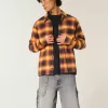 Pantaloni scurți largi din denim negru spalat