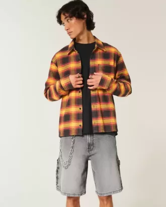 Pantaloni scurți largi din denim negru spalat