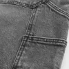 Pantaloni scurți largi din denim negru spalat