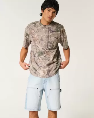 Pantaloni scurți largi din denim pentru pictori