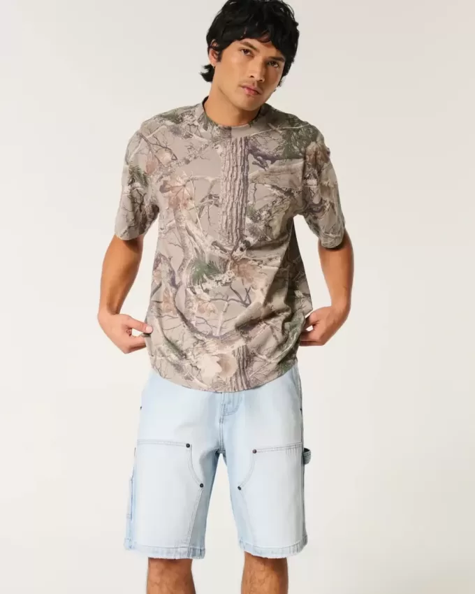 Pantaloni scurți largi din denim pentru pictori