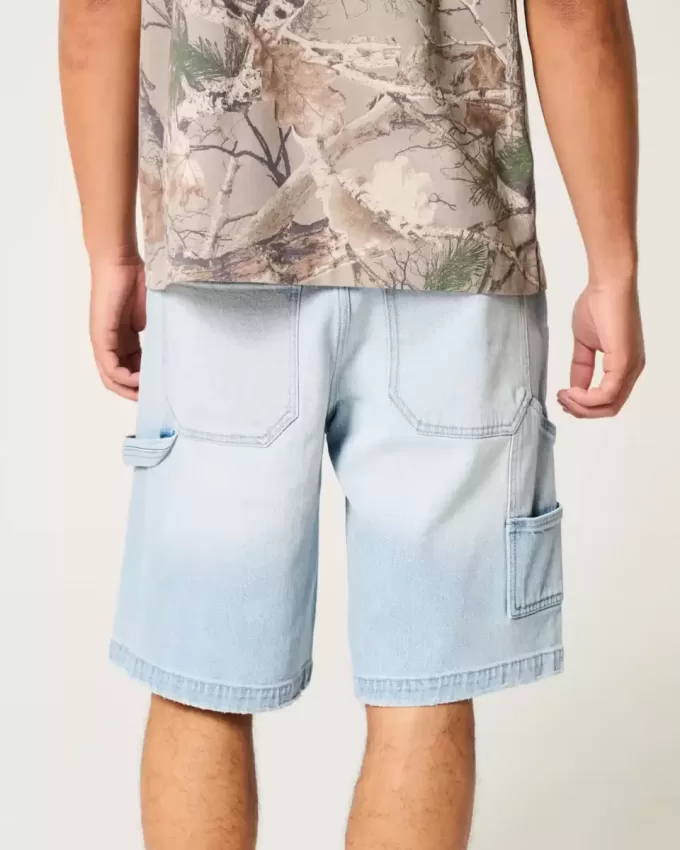 Pantaloni scurți largi din denim pentru pictori