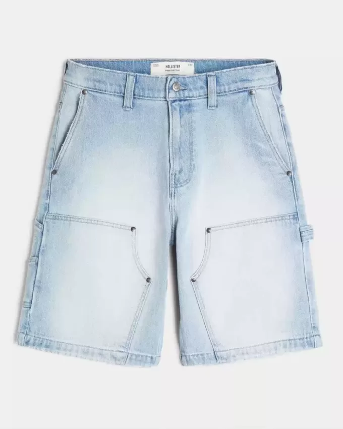 Pantaloni scurți largi din denim pentru pictori