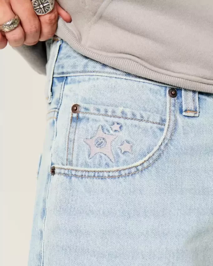 Pantaloni scurți largi din denim Star Graphic