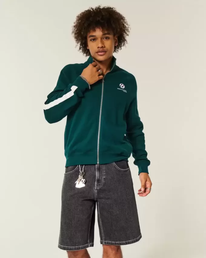 Pantaloni scurți largi din denim Tiger Graphic Pantaloni scurți largi din denim Tiger Graphic