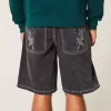 Pantaloni scurți largi din denim Tiger Graphic Pantaloni scurți largi din denim Tiger Graphic
