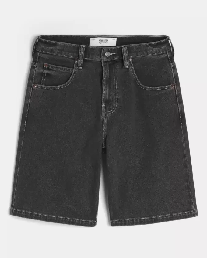Pantaloni scurți largi din denim Tiger Graphic Pantaloni scurți largi din denim Tiger Graphic