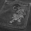 Pantaloni scurți largi din denim Tiger Graphic Pantaloni scurți largi din denim Tiger Graphic