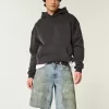 Pantaloni scurți largi din Jean uns