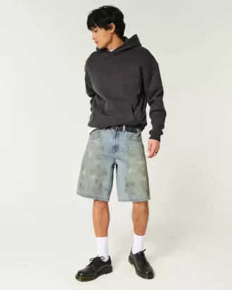 Pantaloni scurți largi din Jean uns