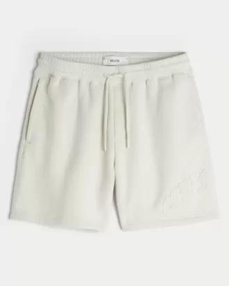 Pantaloni scurți largi din lână Calif cu grafic deasupra genunchiului