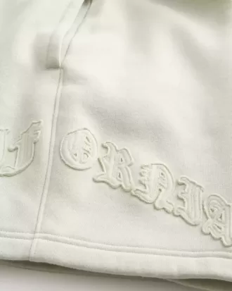 Pantaloni scurți largi din lână Calif cu grafic deasupra genunchiului