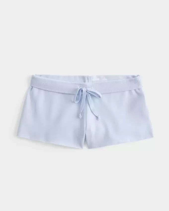 Pantaloni scurți mini fleece cu dantelă Pantaloni scurți mini fleece cu dantelă