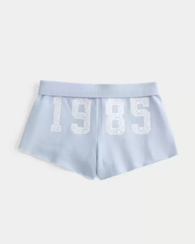 Pantaloni scurți mini fleece cu dantelă Pantaloni scurți mini fleece cu dantelă