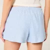 Pantaloni scurți moale cu fundă laterală din amestec de in Pantaloni scurți moale cu fundă laterală din amestec de in