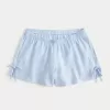 Pantaloni scurți moale cu fundă laterală din amestec de in Pantaloni scurți moale cu fundă laterală din amestec de in