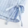 Pantaloni scurți moale cu fundă laterală din amestec de in Pantaloni scurți moale cu fundă laterală din amestec de in