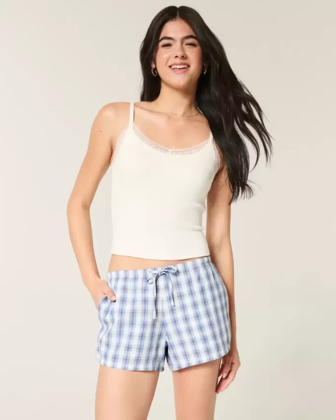 Pantaloni scurți Oxford din bumbac Pantaloni scurți Oxford din bumbac