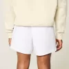 Pantaloni scurți Seersucker din amestec de in la jumătatea coapsei