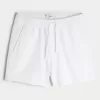 Pantaloni scurți Seersucker din amestec de in la jumătatea coapsei