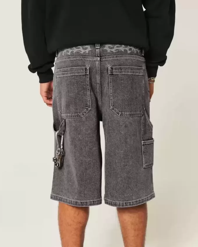 Pantaloni scurți Super Baggy Denim Painter Flame Graphic Pantaloni scurți Super Baggy Denim Painter Flame Graphic