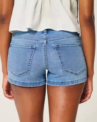 Pantaloni scurti din denim cu talie joasă, cu spalare medie