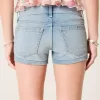 Pantaloni scurti din denim cu talie joasă, cu spalare medie Pantaloni scurti din denim cu talie joasă, cu spalare medie