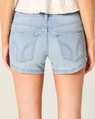 Pantaloni scurti din denim, cu talie joasă, spălat ușor
