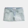 Pantaloni scurti din denim, cu talie joasă, spălat ușor Pantaloni scurti din denim, cu talie joasă, spălat ușor