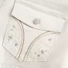 Pantaloni scurti din popelin, cu talie joasă, cu buzunar la spate Pantaloni scurti din popelin, cu talie joasă, cu buzunar la spate