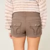 Pantaloni scurti din poplin cu talie joasa Pantaloni scurti din poplin cu talie joasa