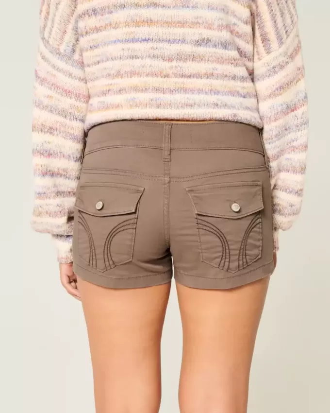 Pantaloni scurti din poplin cu talie joasa Pantaloni scurti din poplin cu talie joasa