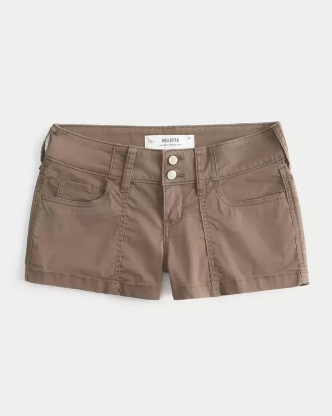 Pantaloni scurti din poplin cu talie joasa Pantaloni scurti din poplin cu talie joasa