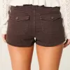 Pantaloni scurti din twill cu talie joasă Pantaloni scurti din twill cu talie joasă