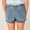 Pantaloni scurti mini din denim cu talie joasă învechită Pantaloni scurti mini din denim cu talie joasă învechită