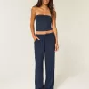 Pantaloni Slub cu tragere Pantaloni Slub cu tragere