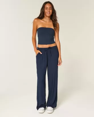 Pantaloni Slub cu tragere