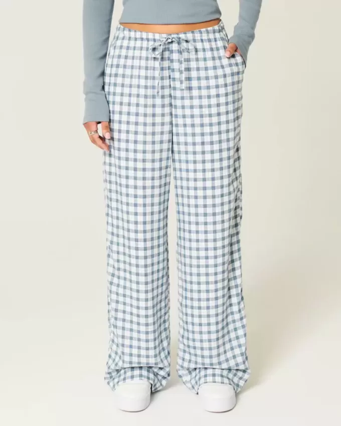 Pantaloni Slub cu tragere Pantaloni Slub cu tragere